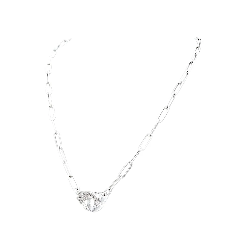 Necklace Dinh Van, "Menottes", white gold, diamonds  - Image 2