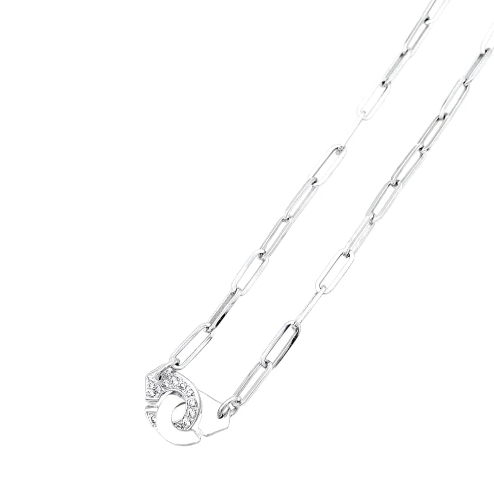 Necklace Dinh Van, "Menottes", white gold, diamonds  - Image 4