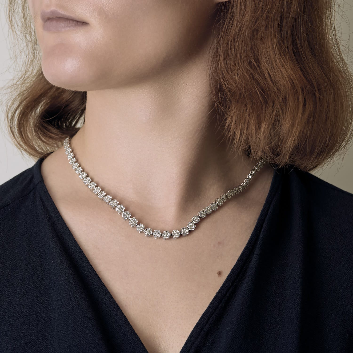 18k White Gold Diamond Necklace  - Image 2