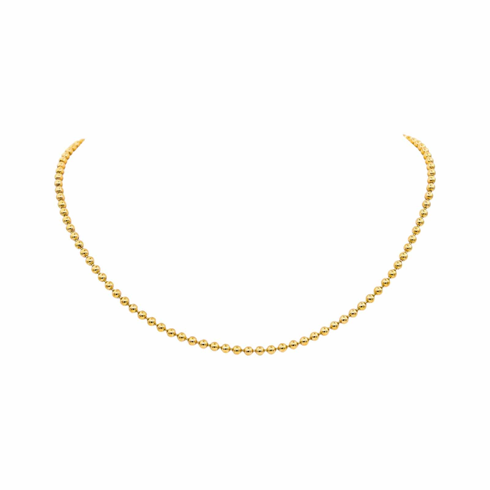 Link yellow gold bead necklace