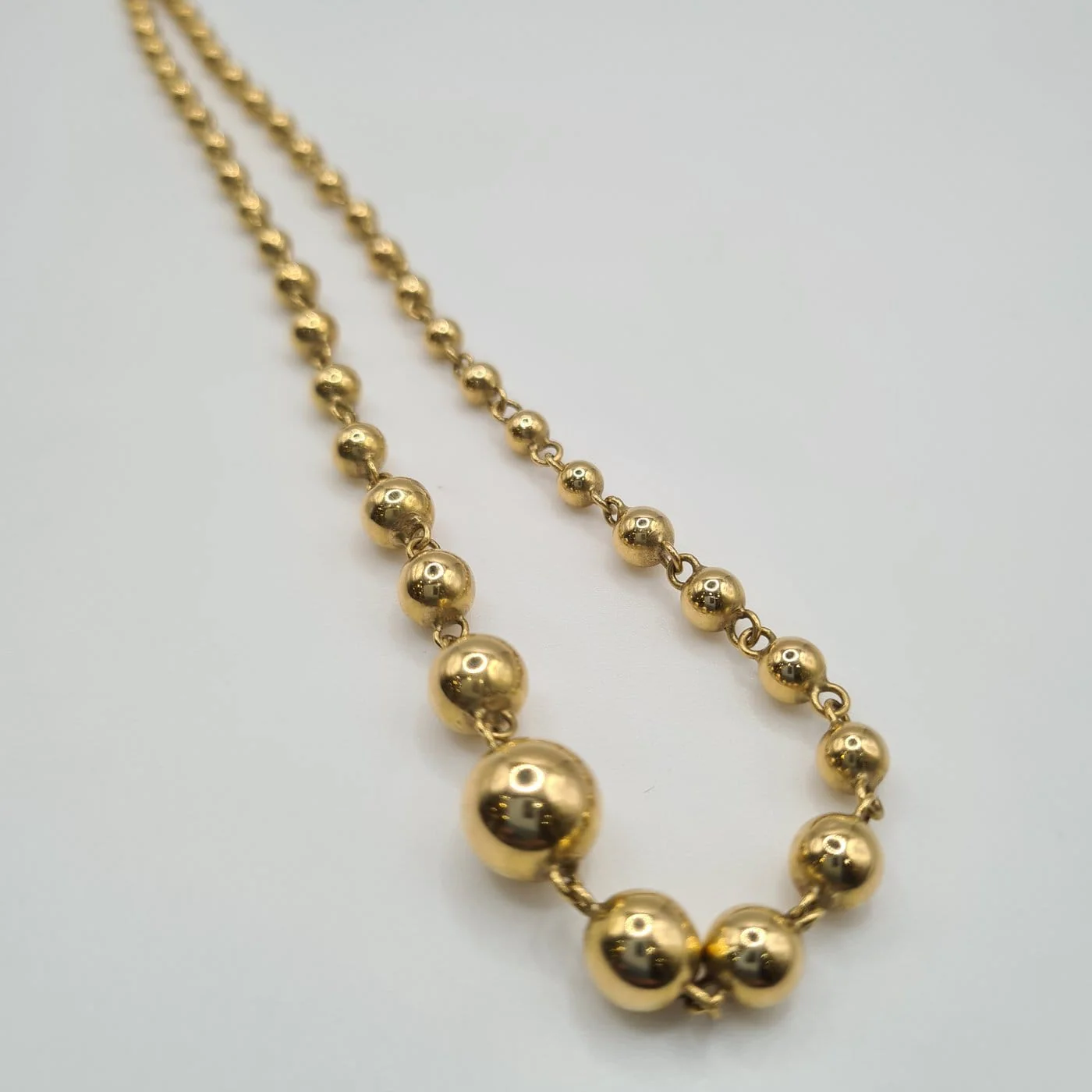 18k yellow gold bead necklace Link  - Image 3