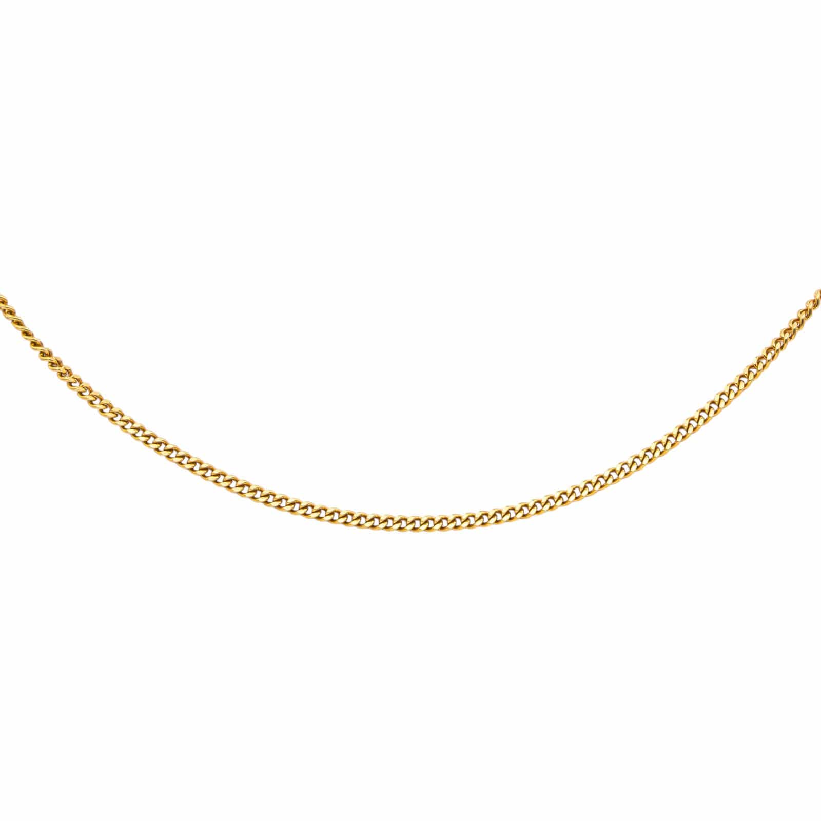 Yellow gold curb chain necklace Link  - Image 3