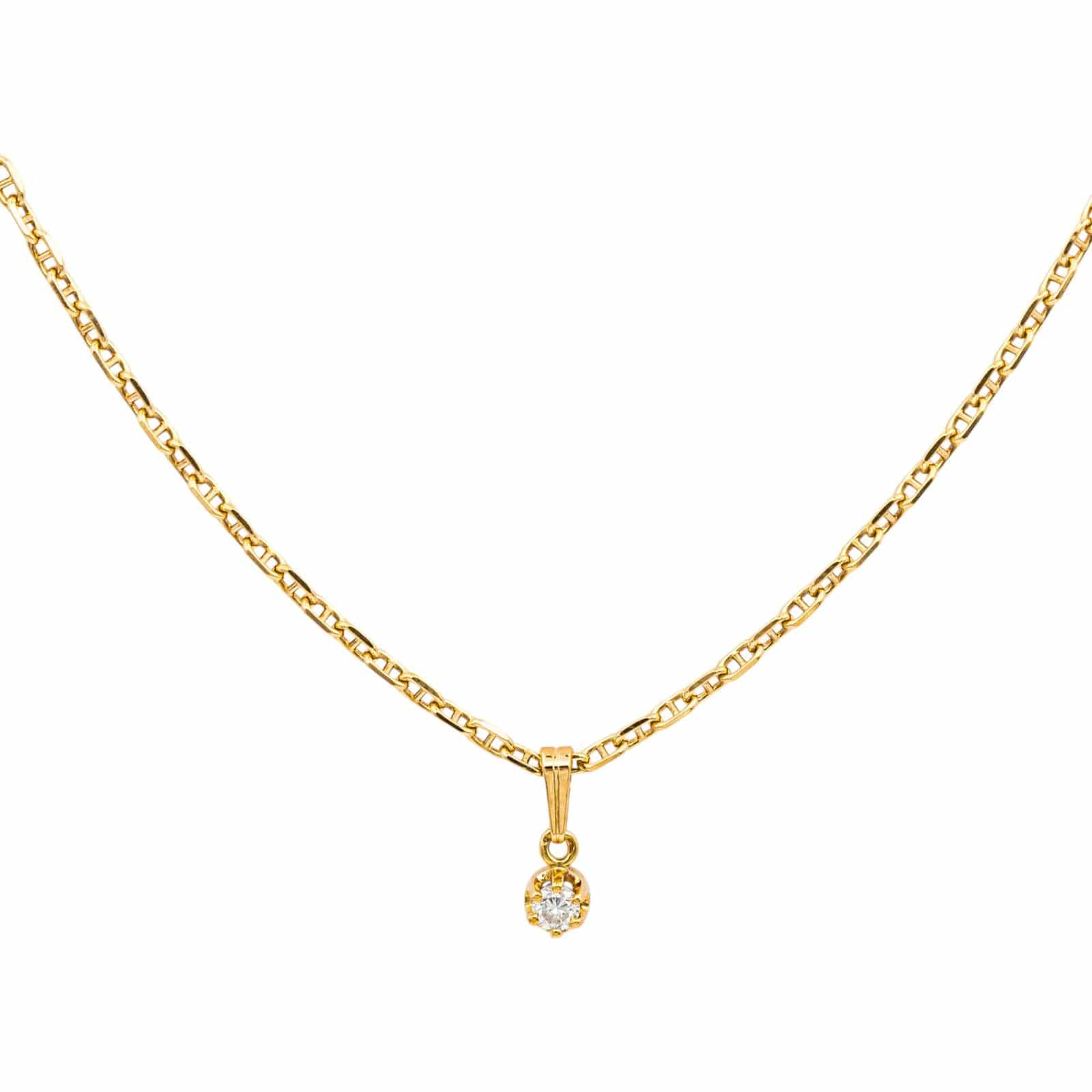 Necklace Link navy Yellow gold Diamond 