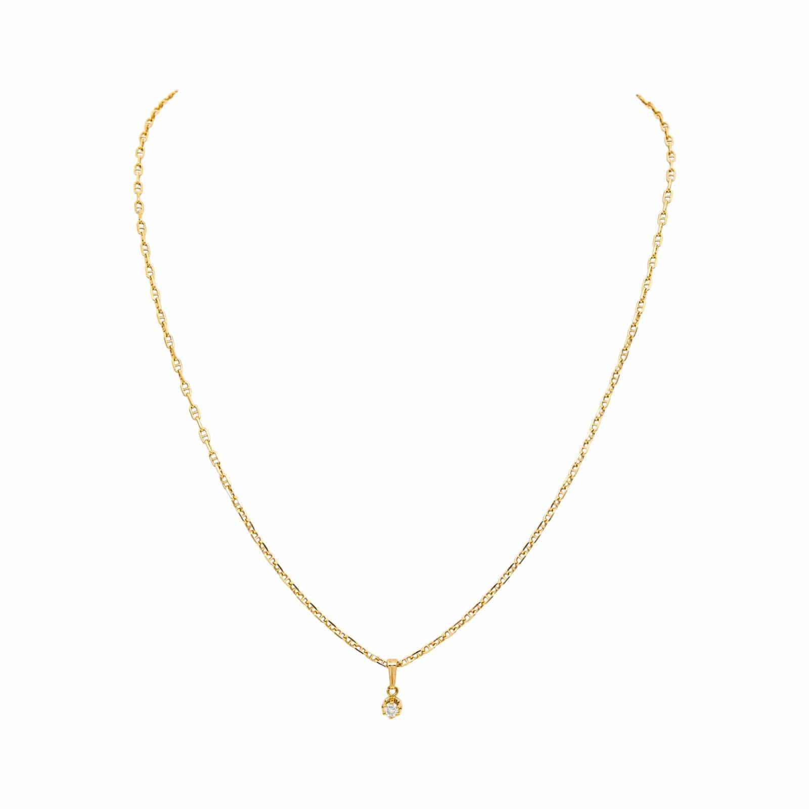 Necklace Link navy Yellow gold Diamond  - Image 3