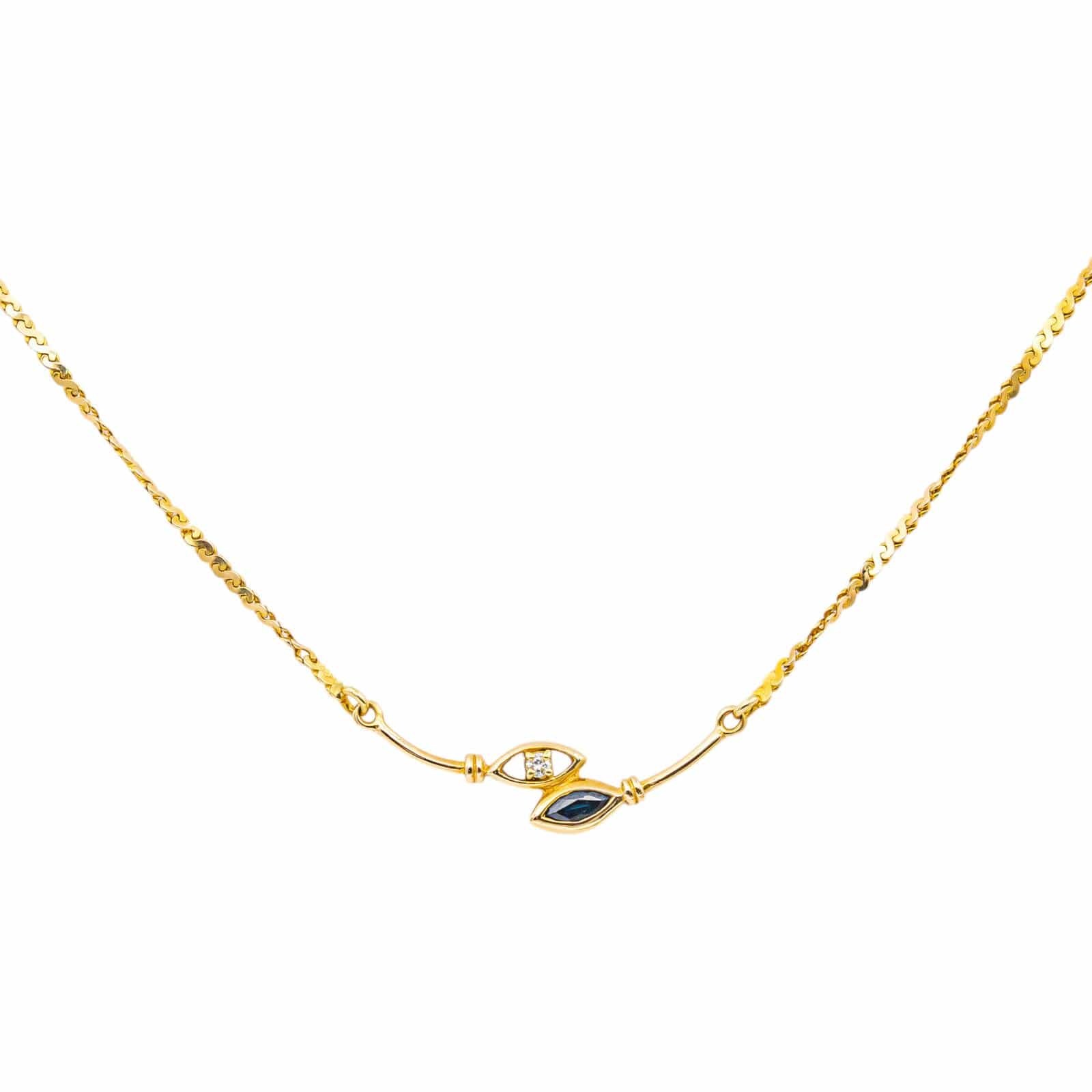 Necklace Yellow gold Sapphire, Diamond  - Image 3
