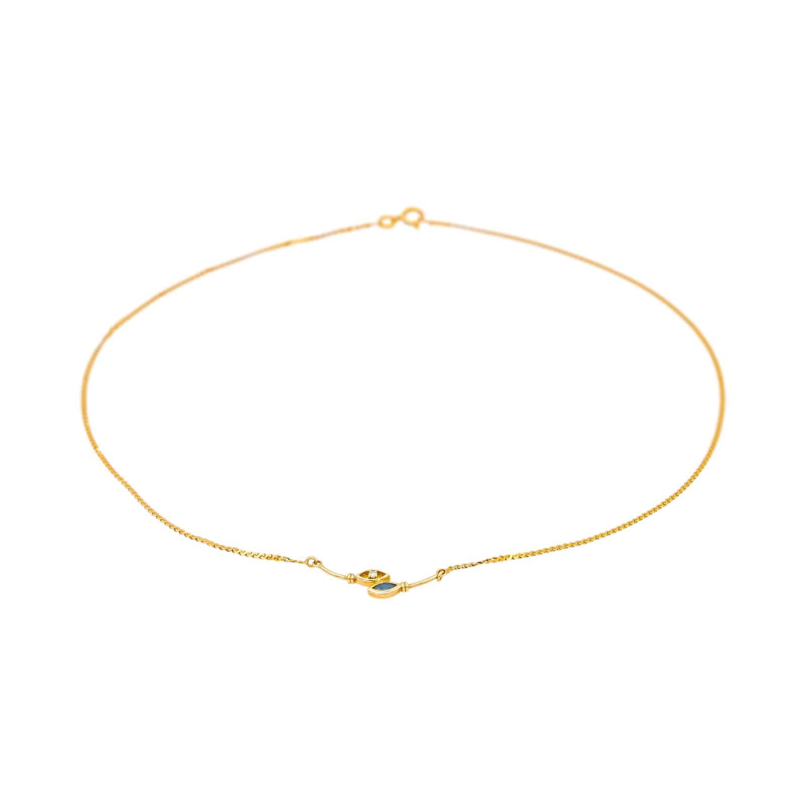 Necklace Yellow gold Sapphire, Diamond  - Image 7
