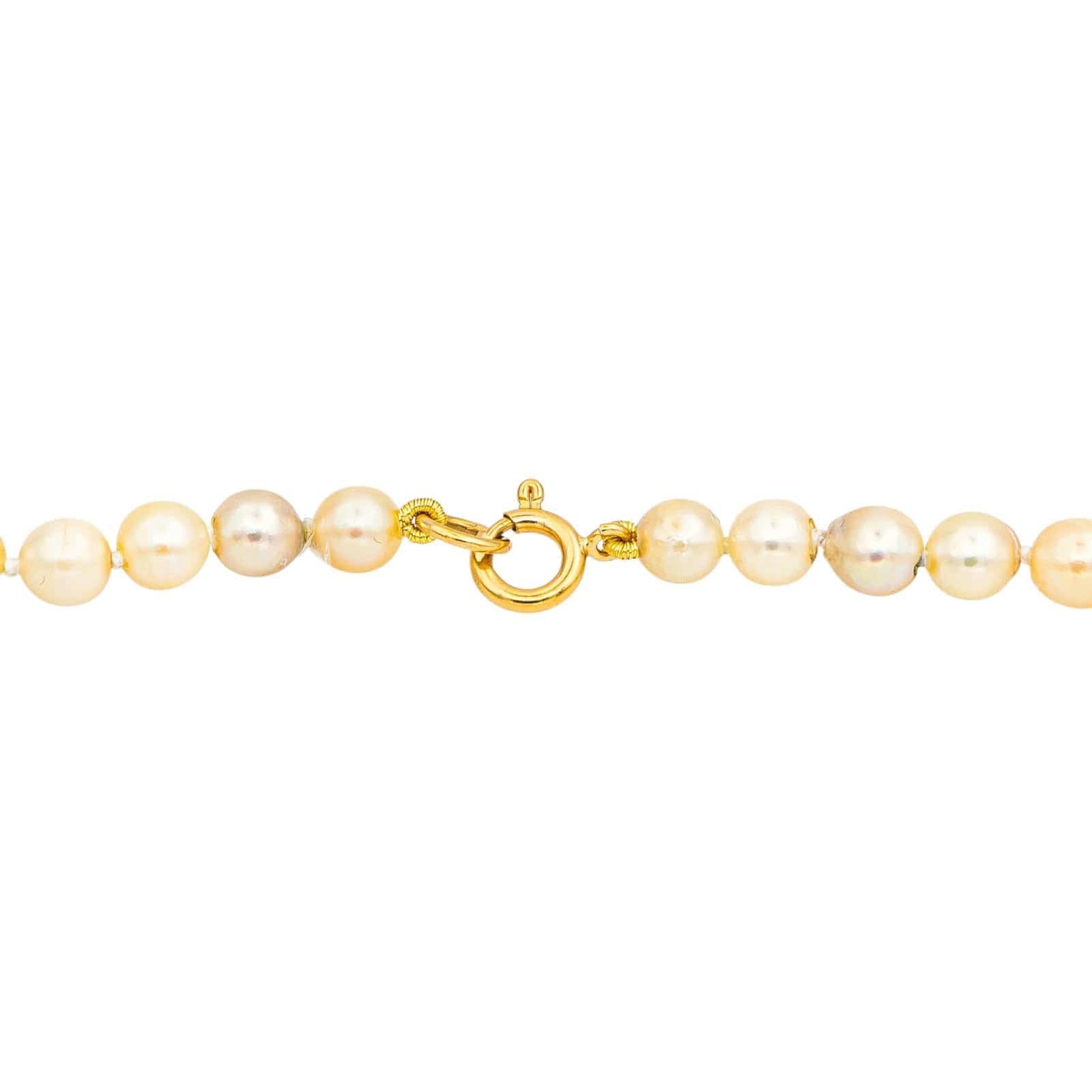 Yellow gold necklace Sapphire, Diamond, Pearl  - Image 4