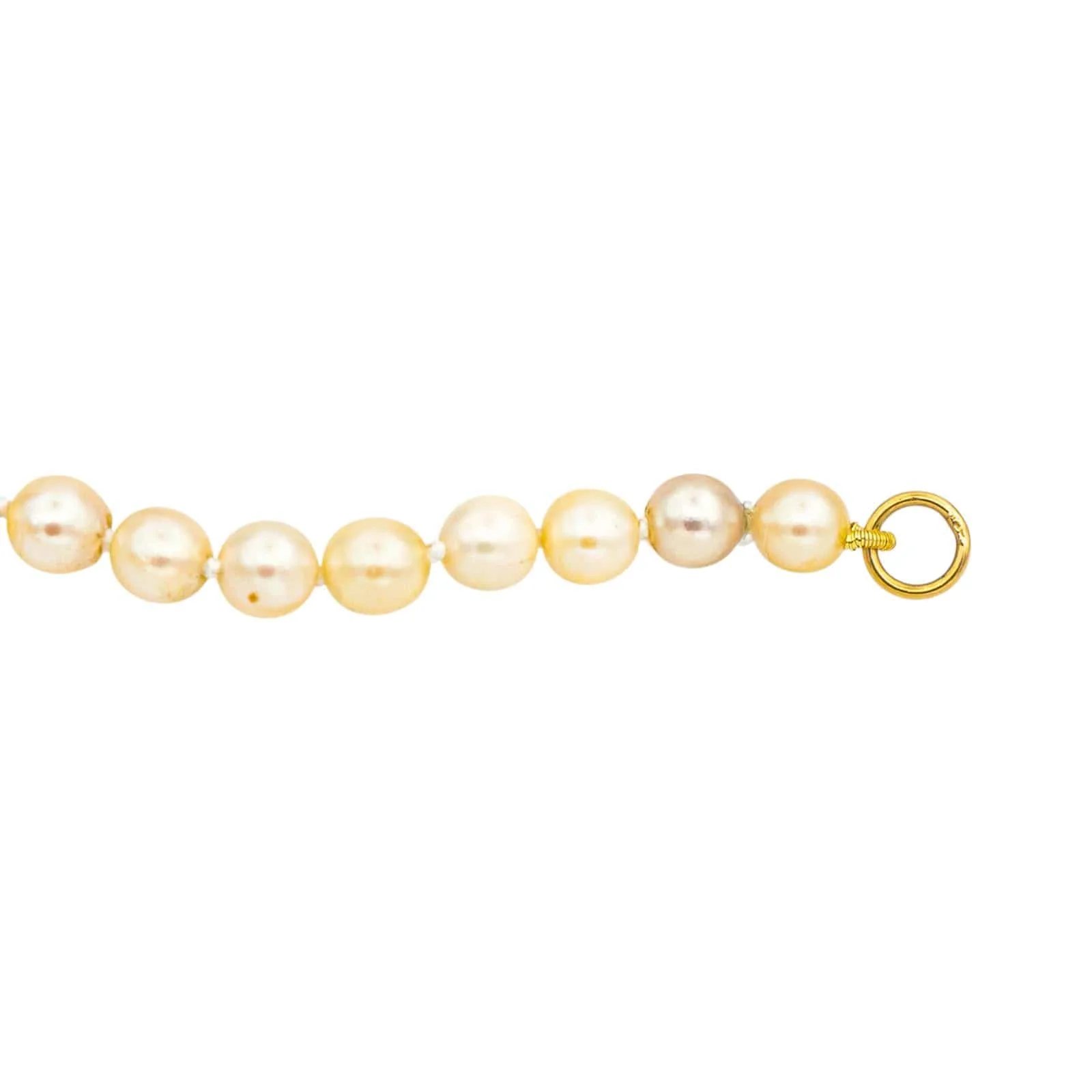 Yellow gold necklace Sapphire, Diamond, Pearl  - Image 7