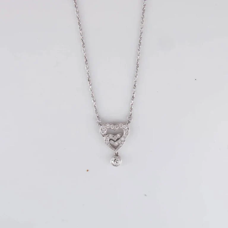 Intertwined Hearts Diamond Pendant Necklace - Image 3