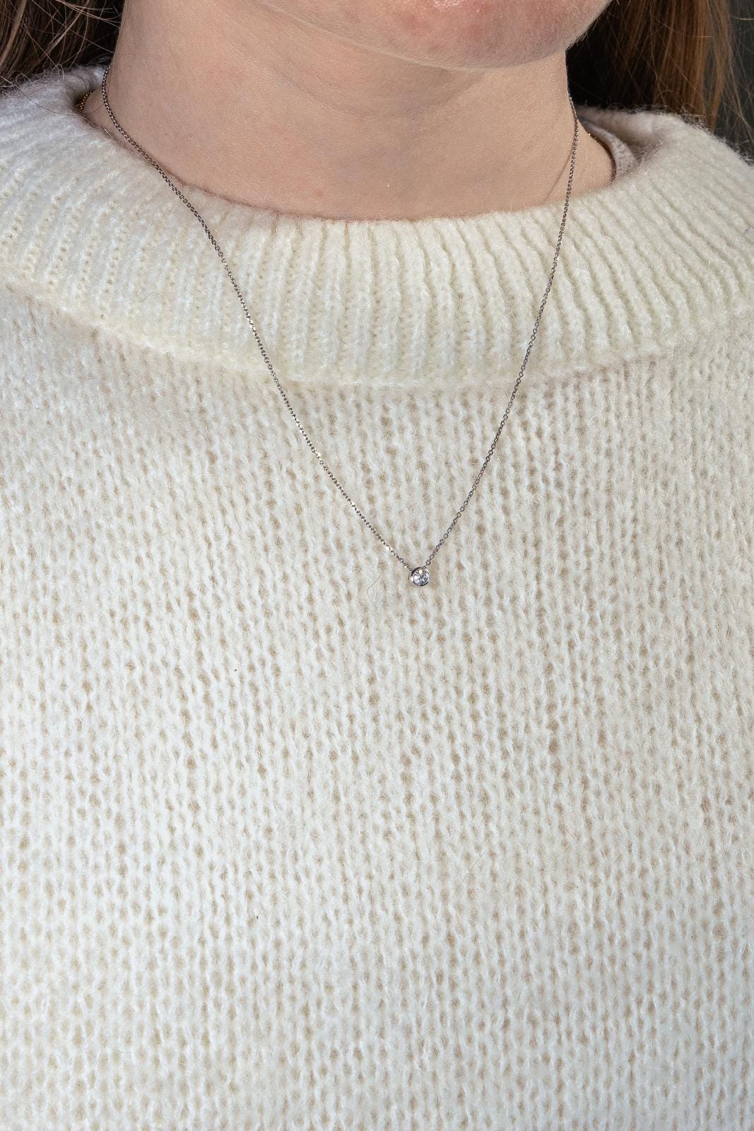 White Gold Diamond Pendant Necklace  - Image 2