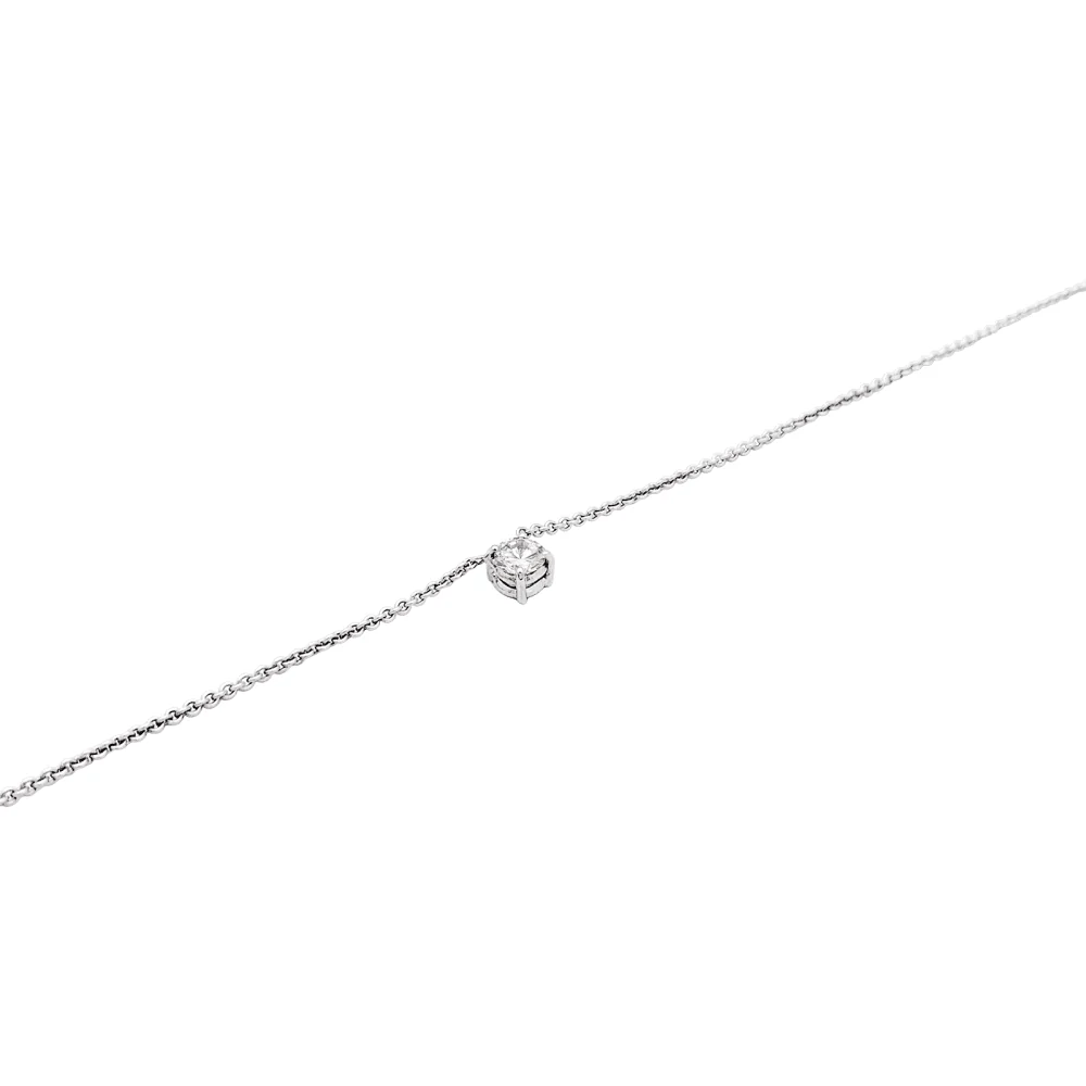Necklace Solitaire, white gold and diamond.  - Image 2