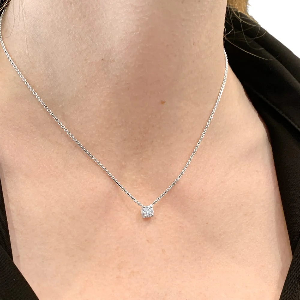 Necklace Solitaire, white gold and diamond.  - Image 6