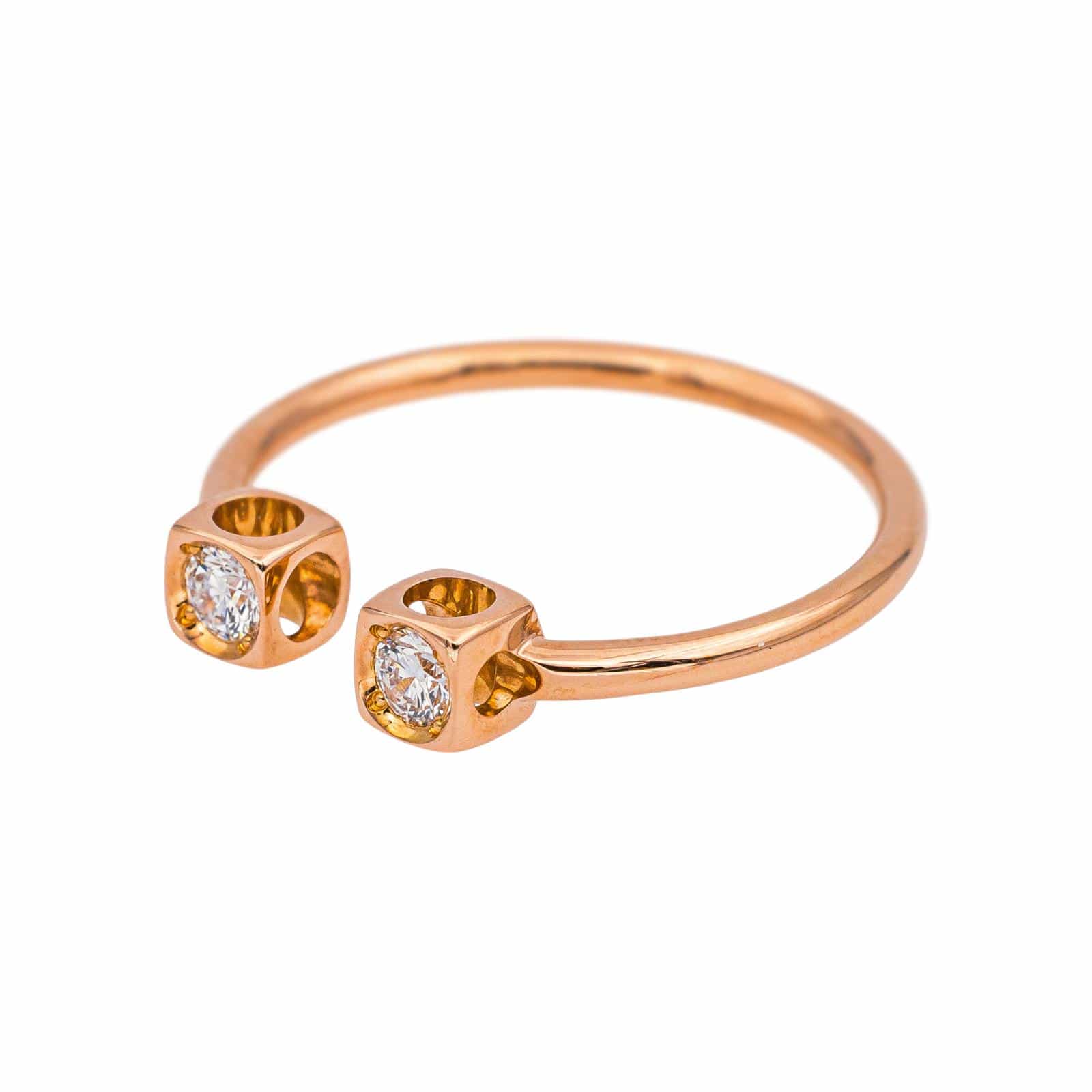 Dinh Van Rose Gold Diamond Cube Ring  - Image 3