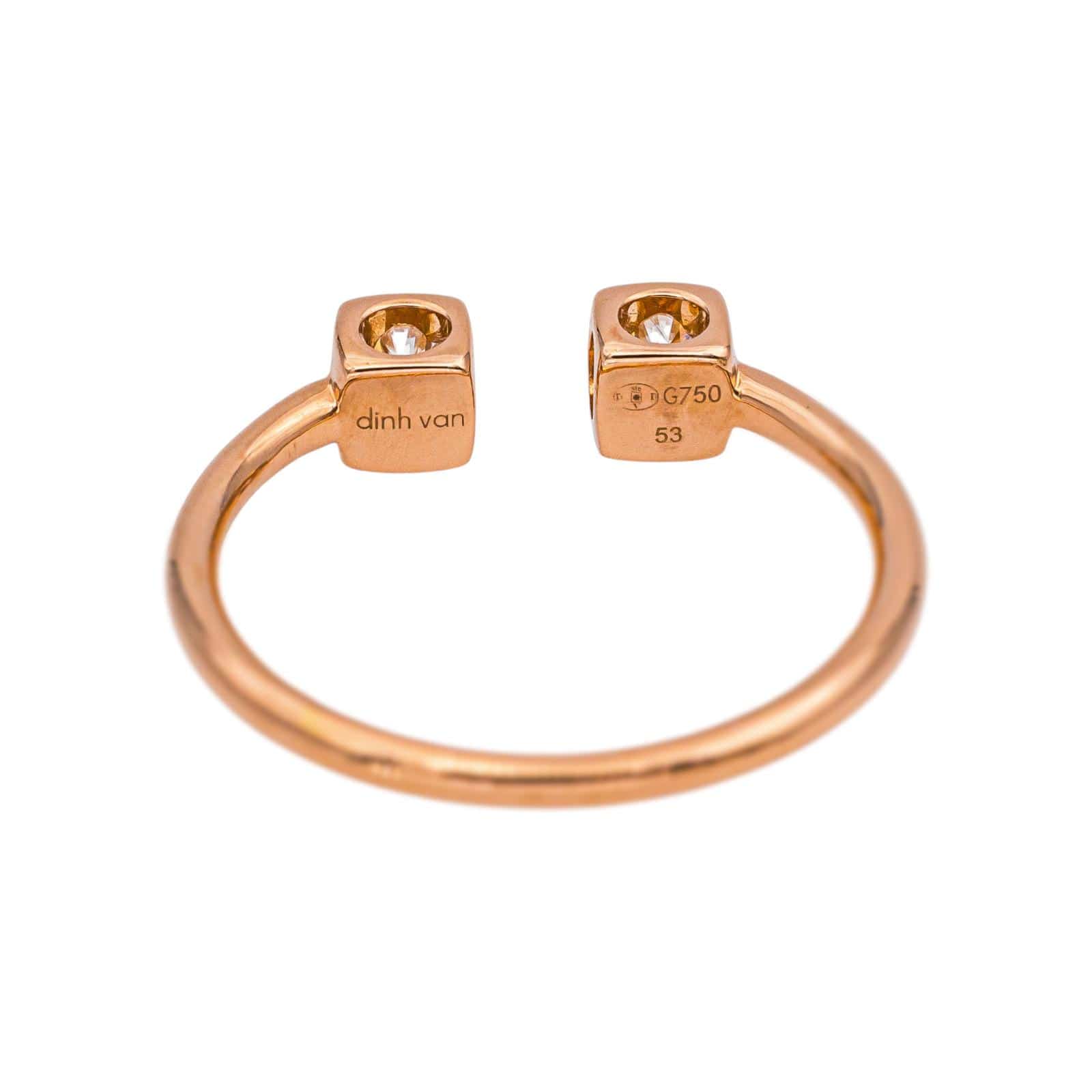 Dinh Van Rose Gold Diamond Cube Ring  - Image 5