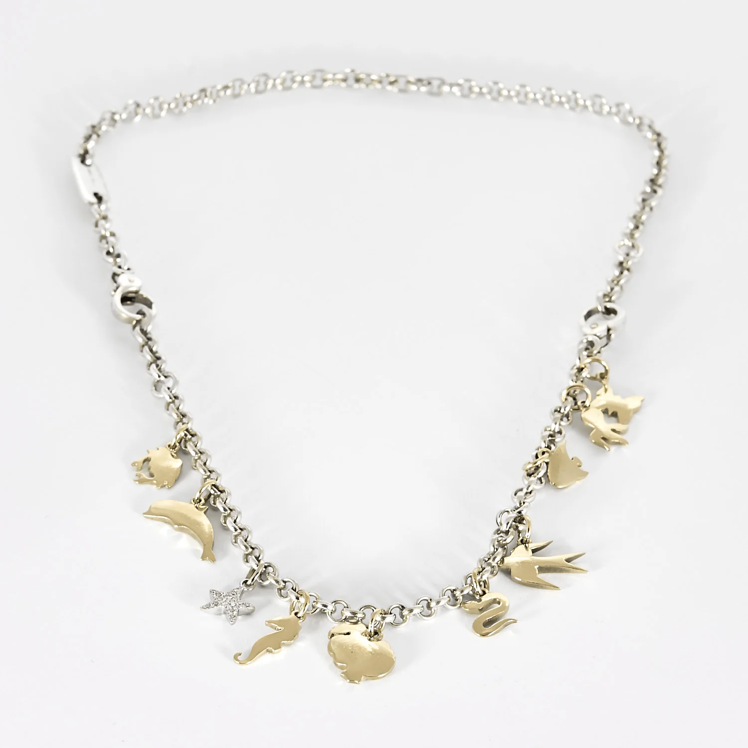 DODO - Necklace silver and charm in yellow gold  - Image 3