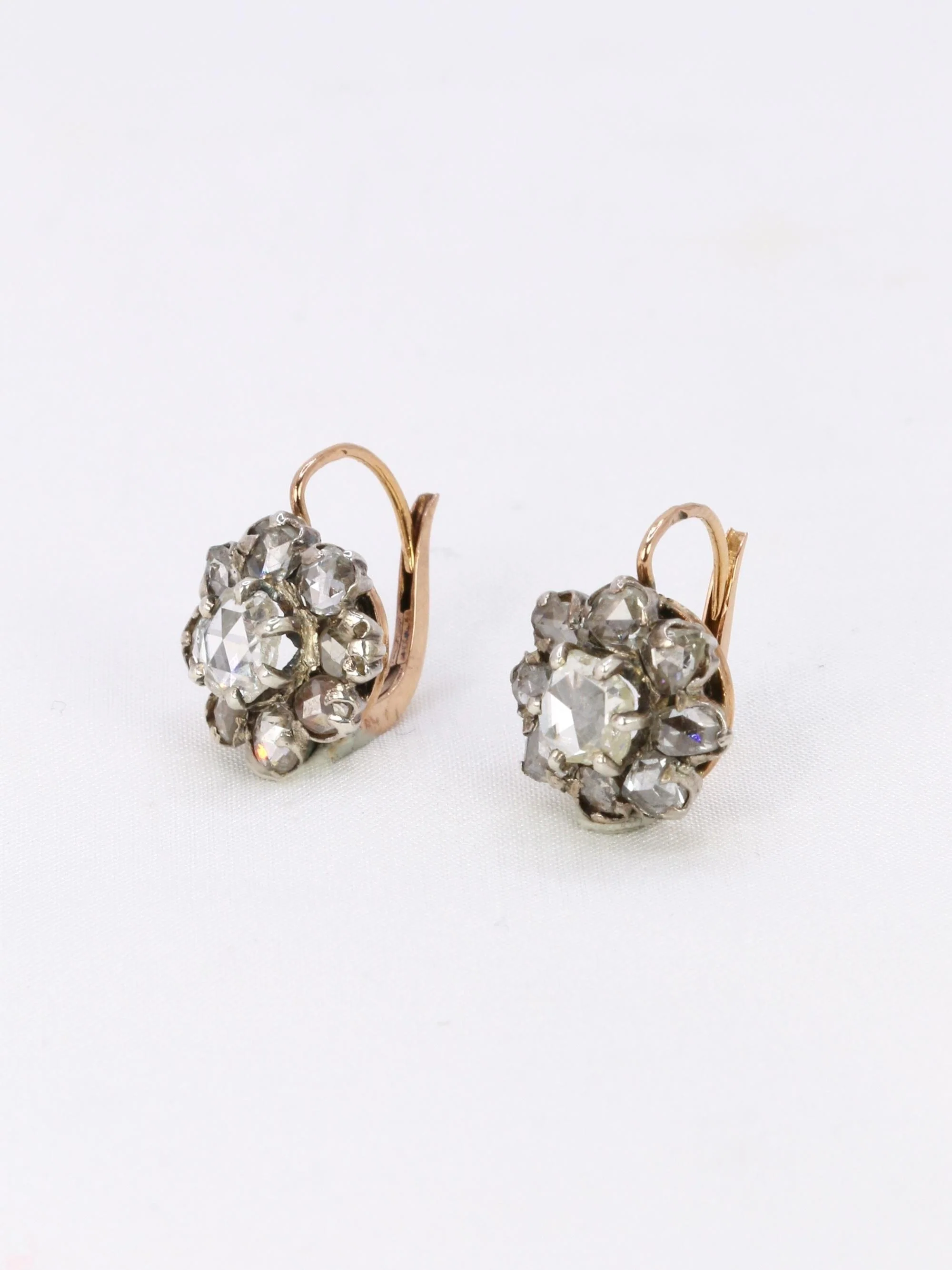 Sleepers earrings Daisy rose-cut diamonds - Image 3