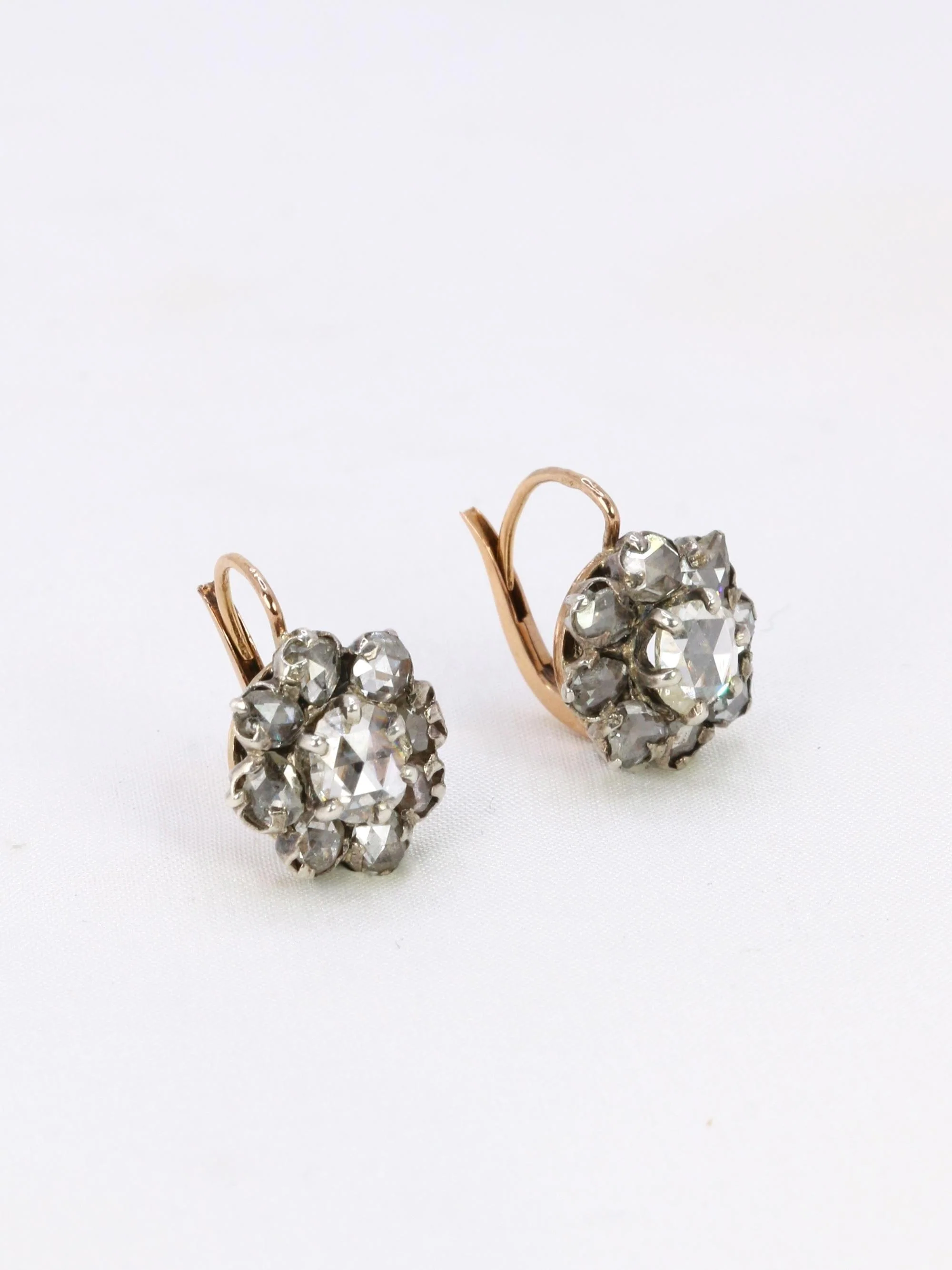 Sleepers earrings Daisy rose-cut diamonds - Image 5