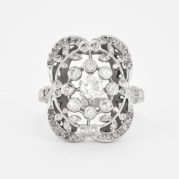 White gold and diamond ring