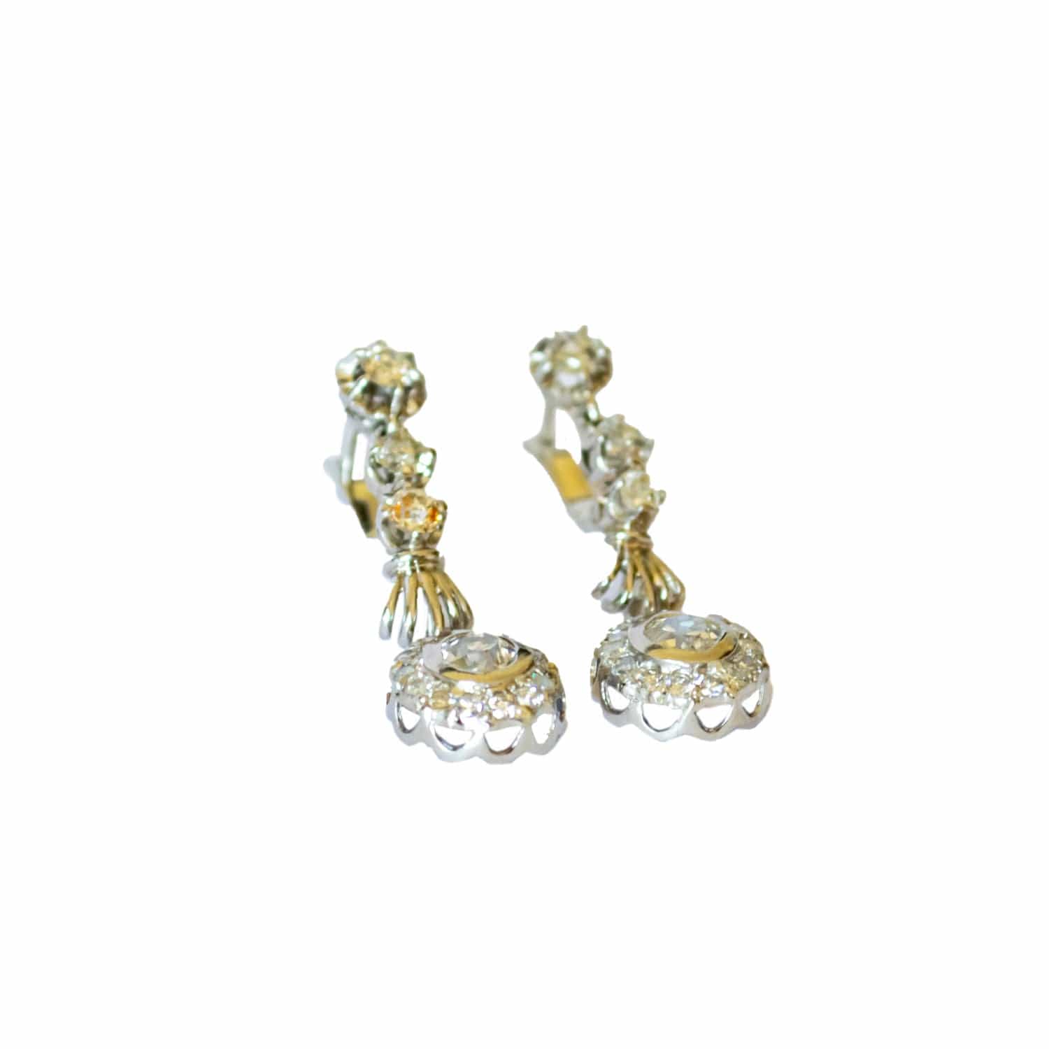earrings in platinum with diamonds - Image 3