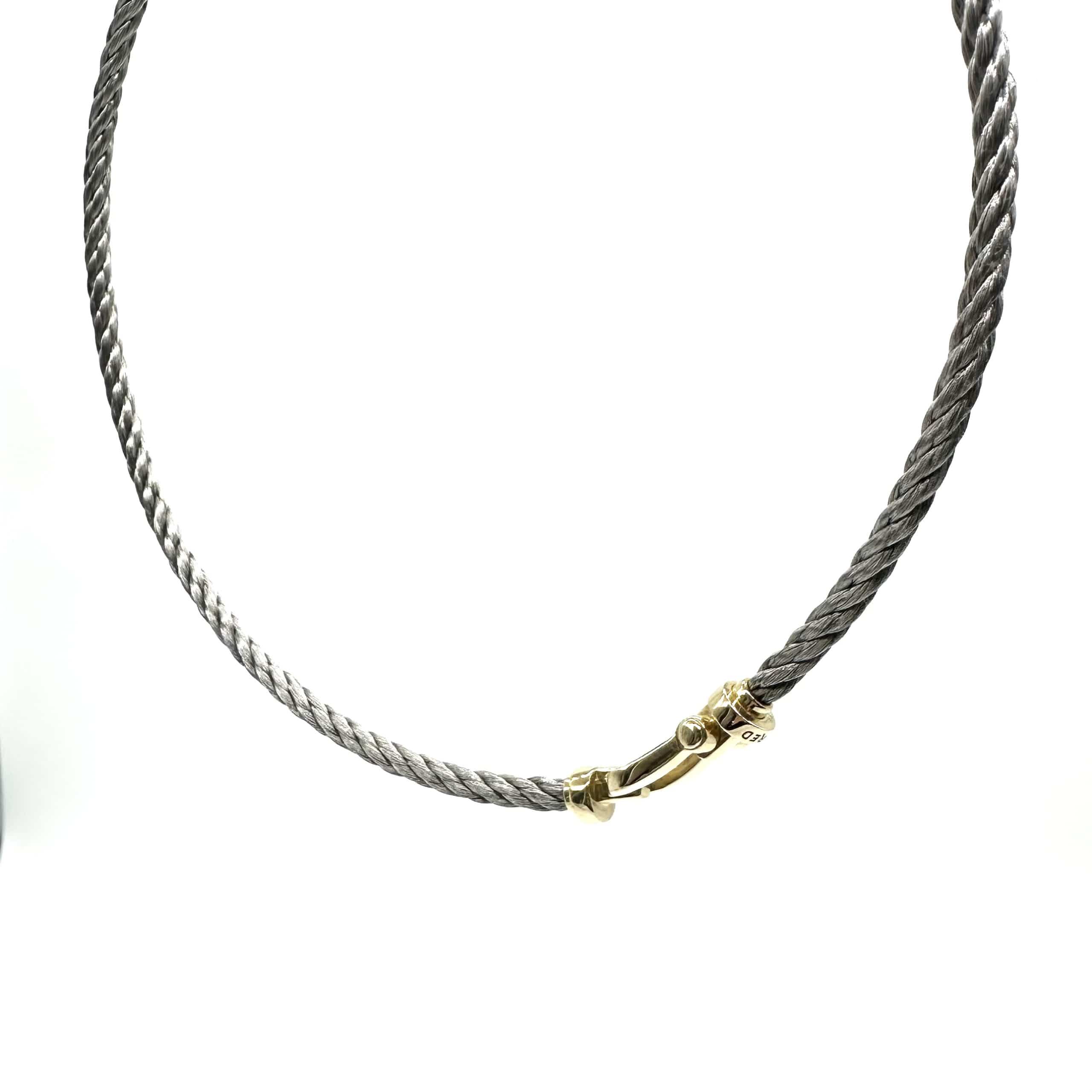 FRED - Necklace in 18k yellow gold and steel  - Image 4