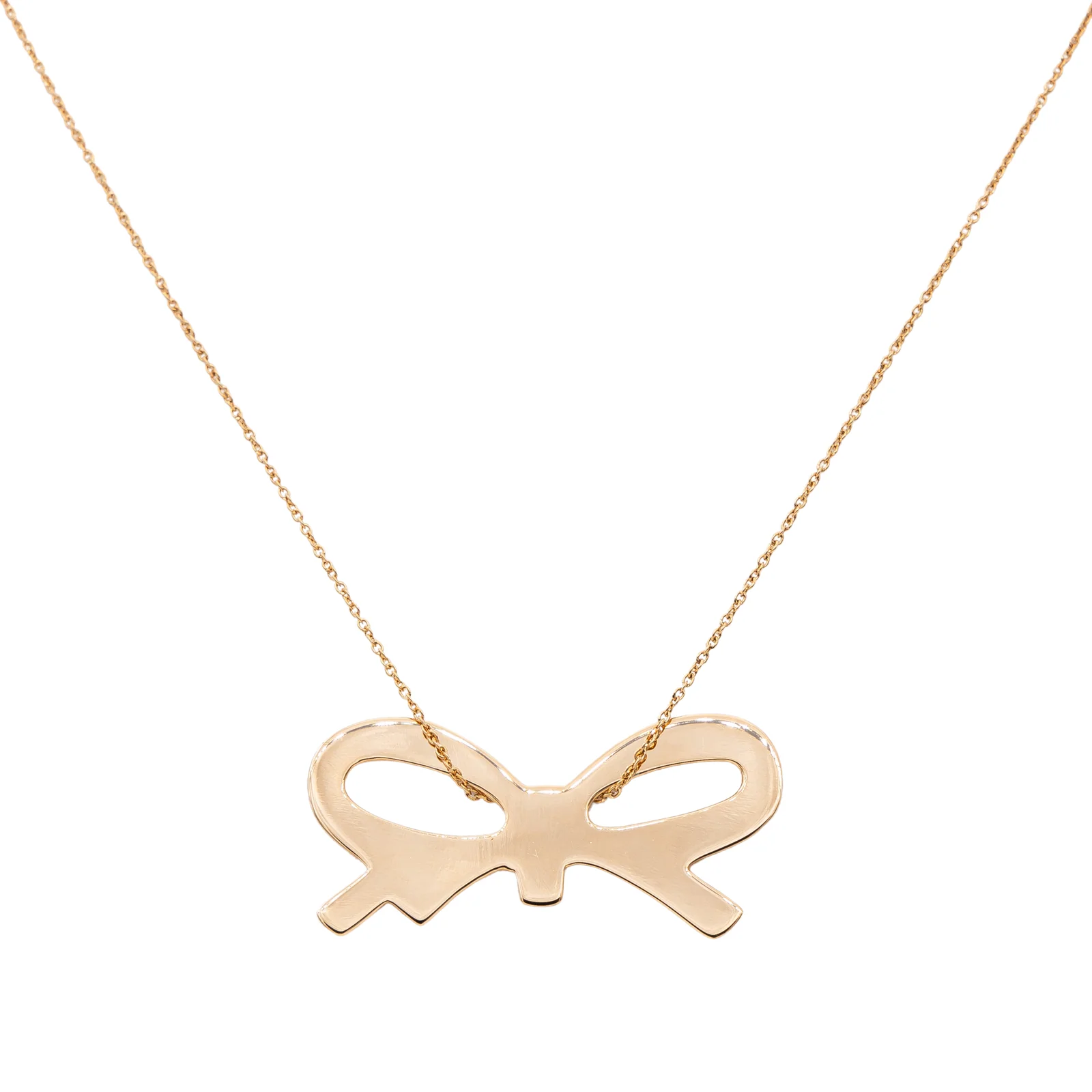 Ginette NY Bow Pendant Necklace Rose Gold  - Image 3