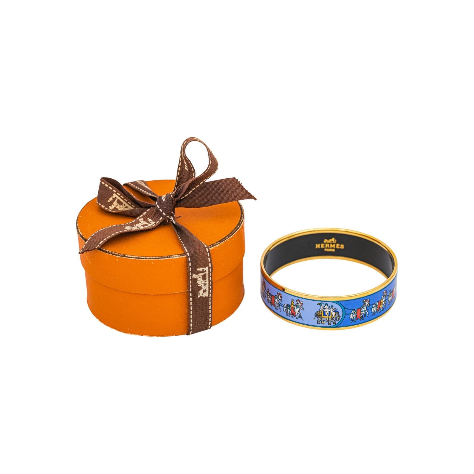 Hermès Gold Metal Bangle Bracelet - Image 3