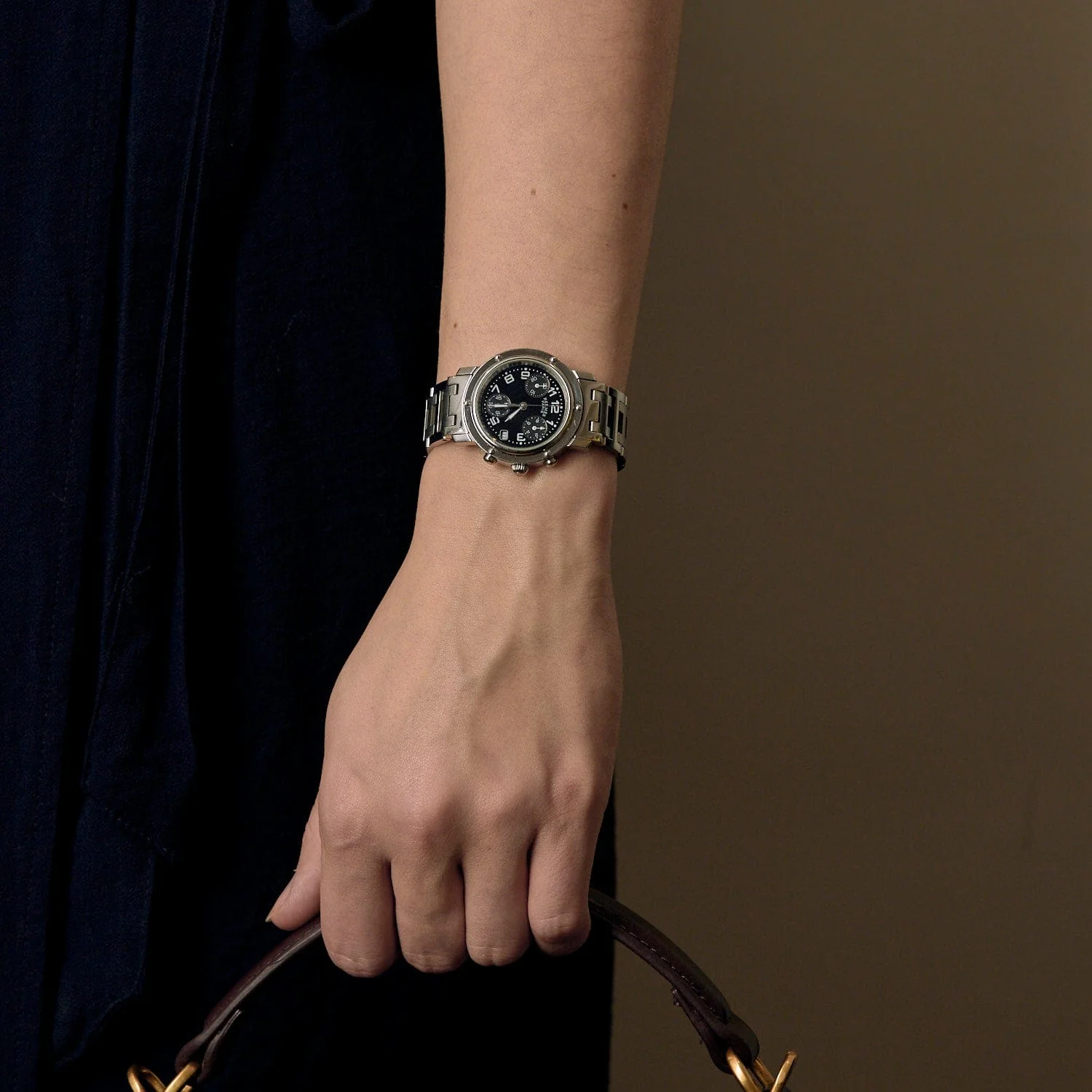 Hermès - Clipper Chrono - Steel watch with round case and quartz movement  - Image 2