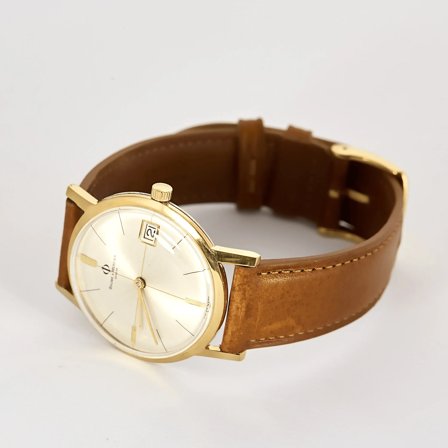 Baume et Mercier - Eterna Matic - Gold-plated steel watch with round case and automatic movement  - Image 3