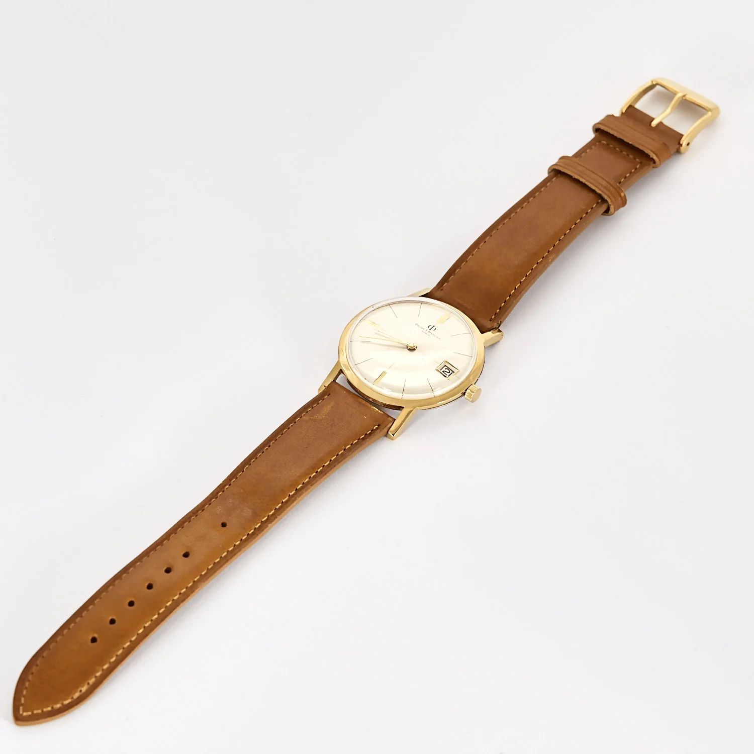 Baume et Mercier - Eterna Matic - Gold-plated steel watch with round case and automatic movement  - Image 6