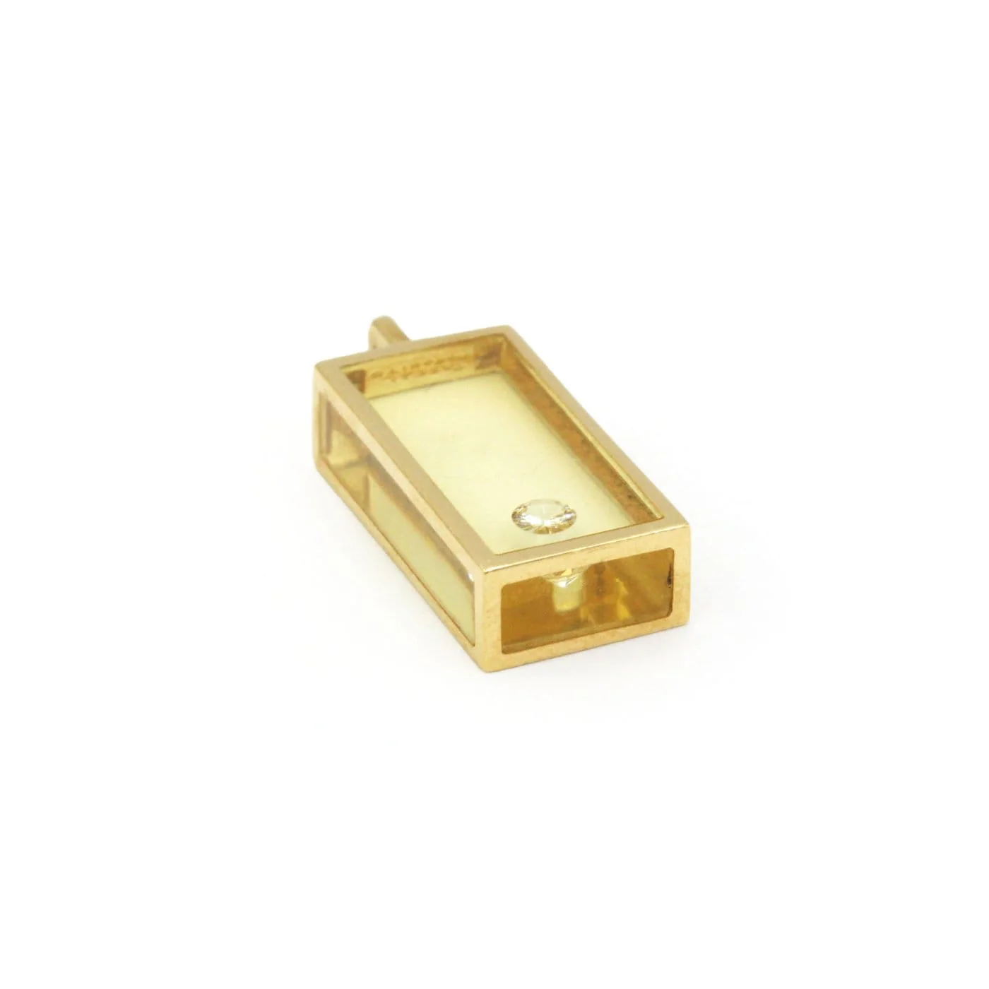 Pascal Morabito - Rectangular pendant in yellow gold and diamond  - Image 6