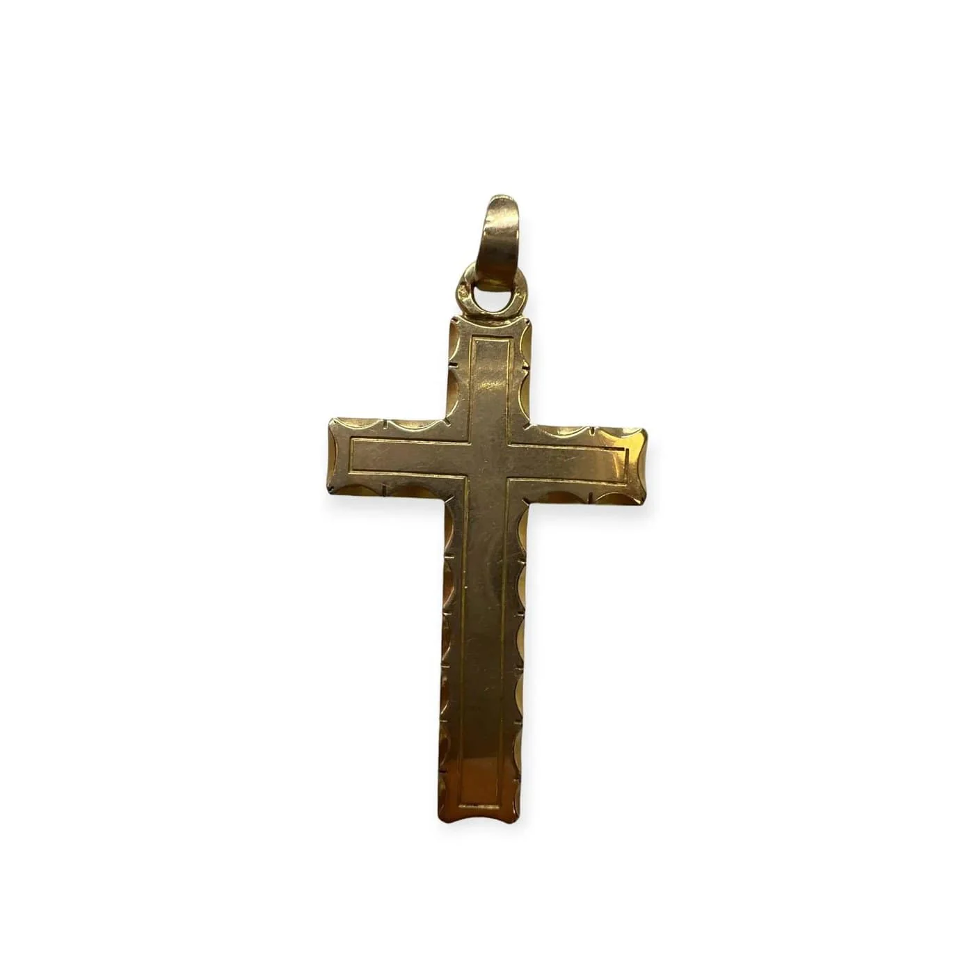 18k yellow gold cross pendant 