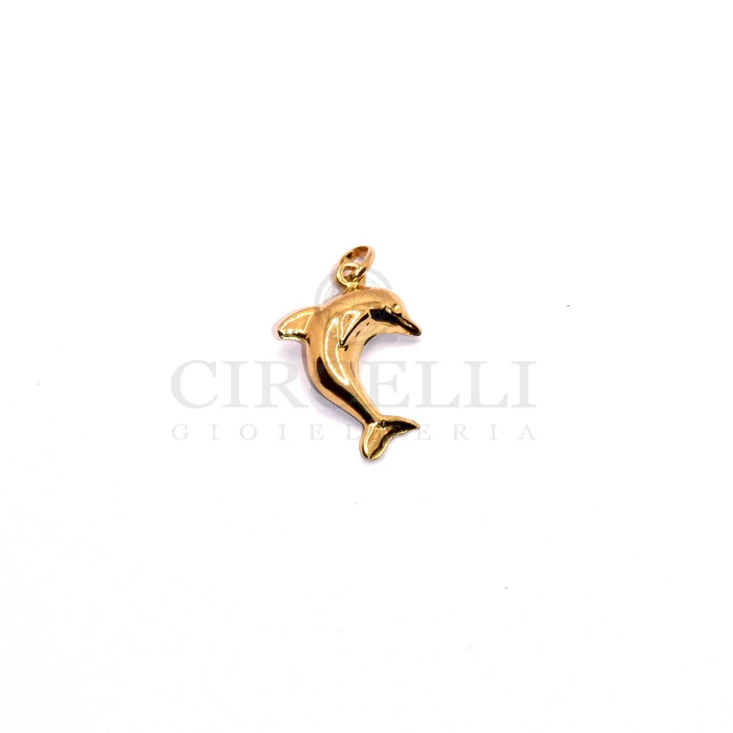 18k yellow gold dolphin pendant 