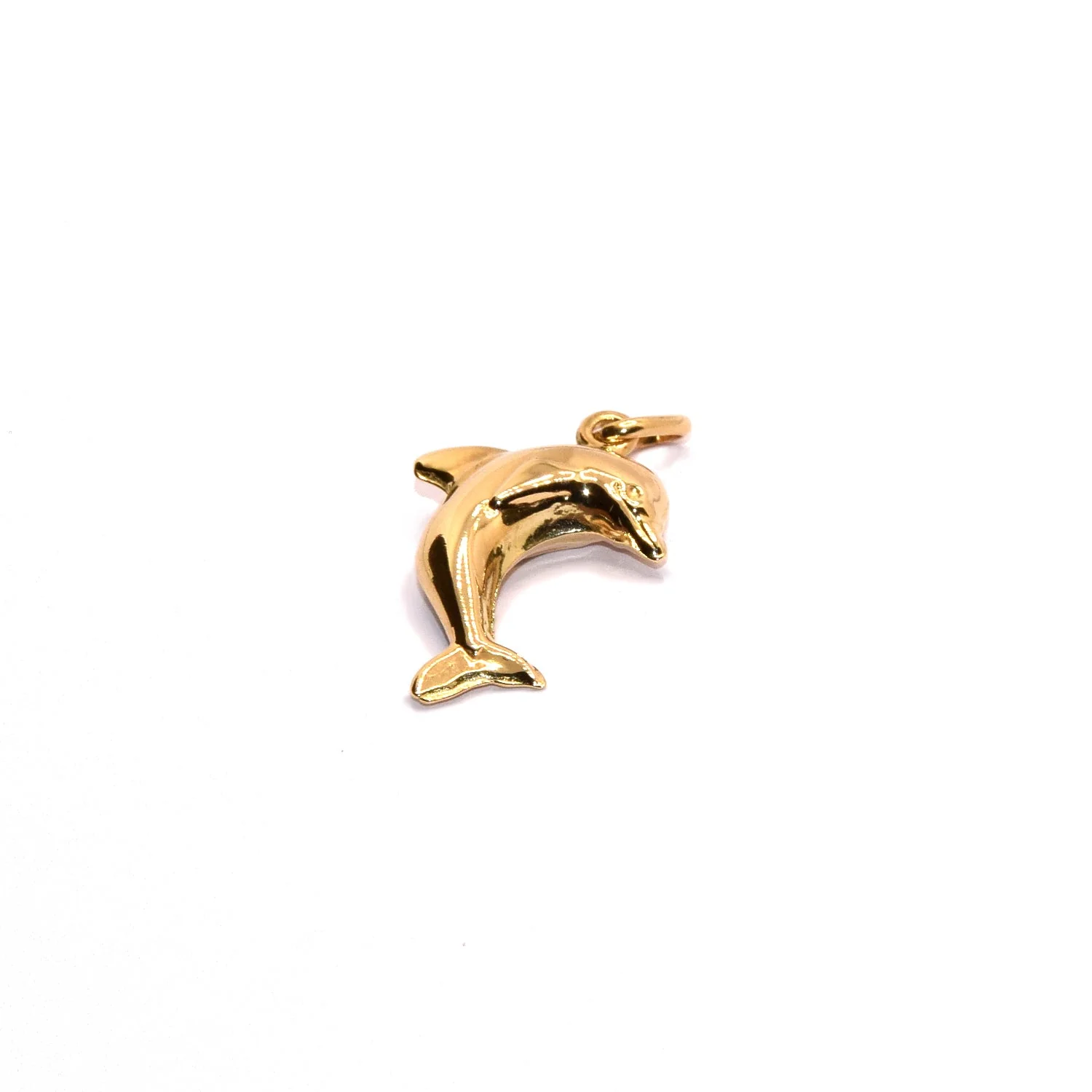 18k yellow gold dolphin pendant  - Image 2