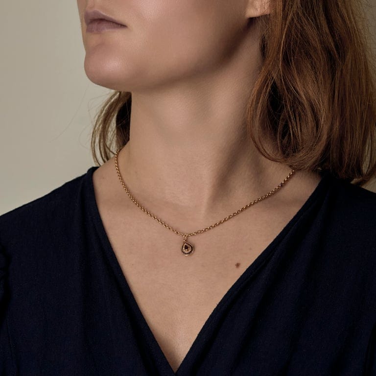 Yellow gold pendant, diamonds, rubies  - Image 2