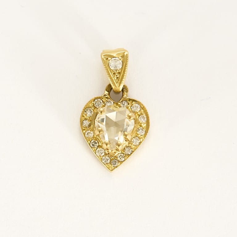 Yellow gold and diamond pendant  - Image 3
