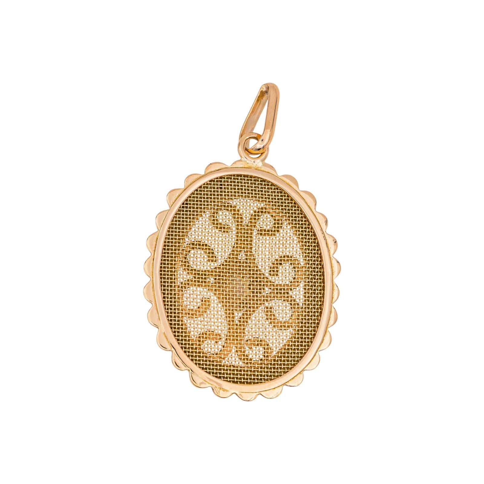 Yellow gold pendant with half fine pearl  - Image 4