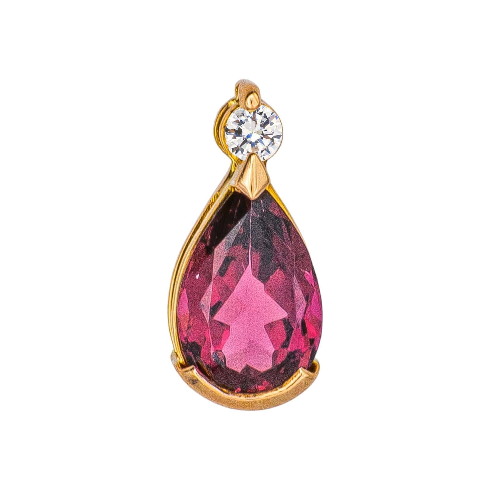 Rose gold pendant Tourmaline, Diamond 