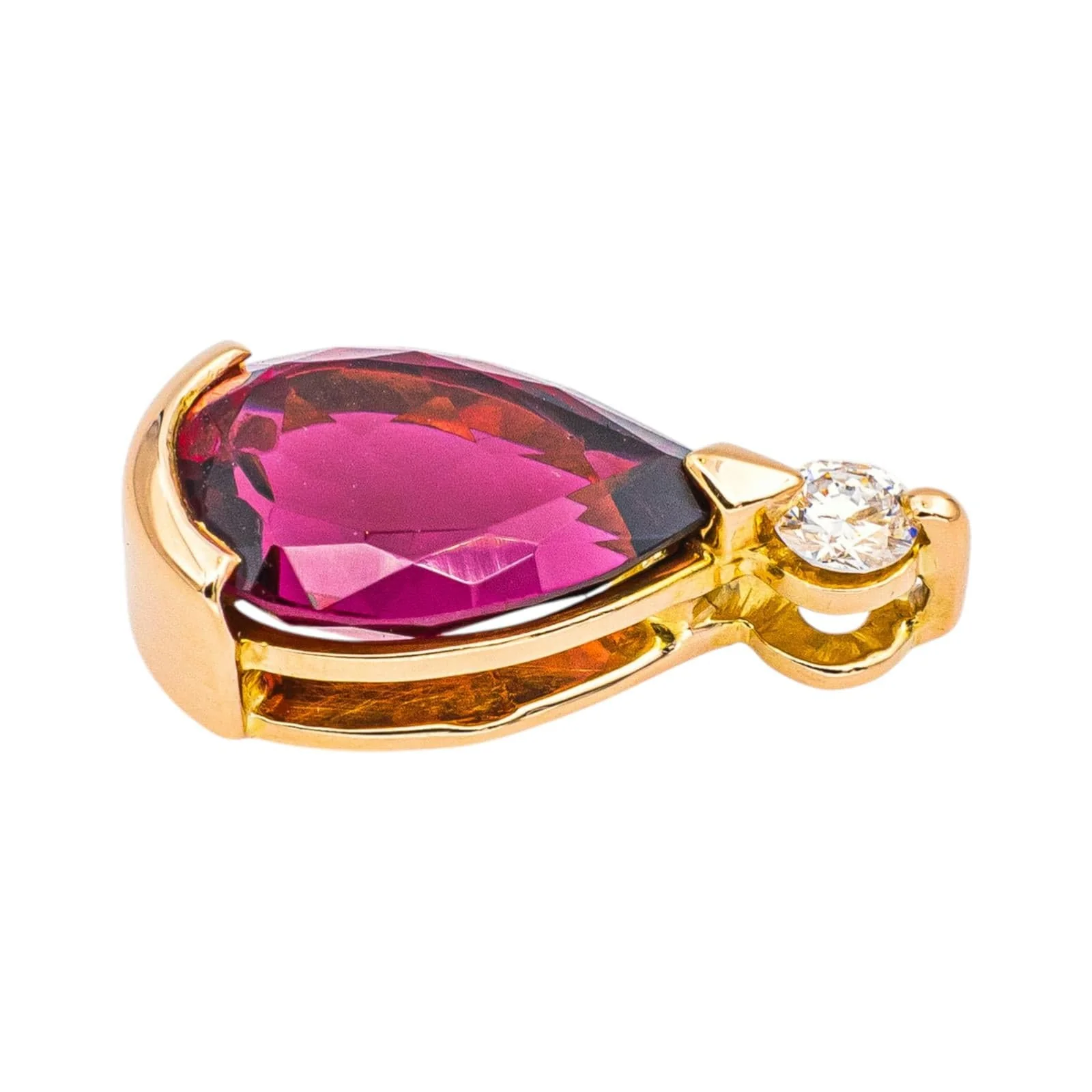 Rose gold pendant Tourmaline, Diamond  - Image 2