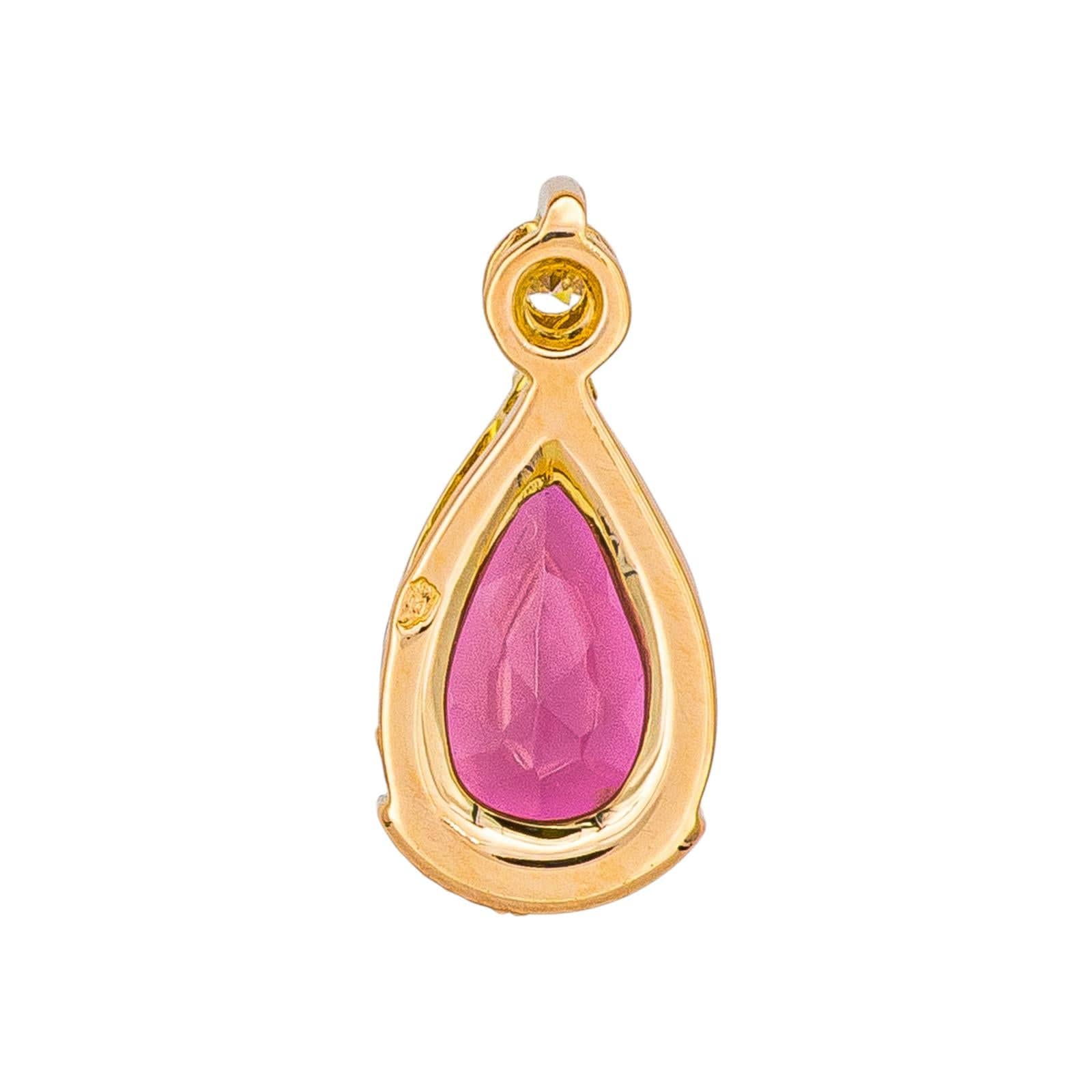 Rose gold pendant Tourmaline, Diamond  - Image 4