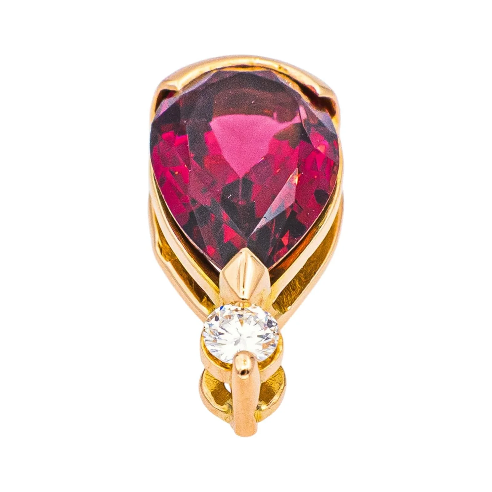 Rose gold pendant Tourmaline, Diamond  - Image 5