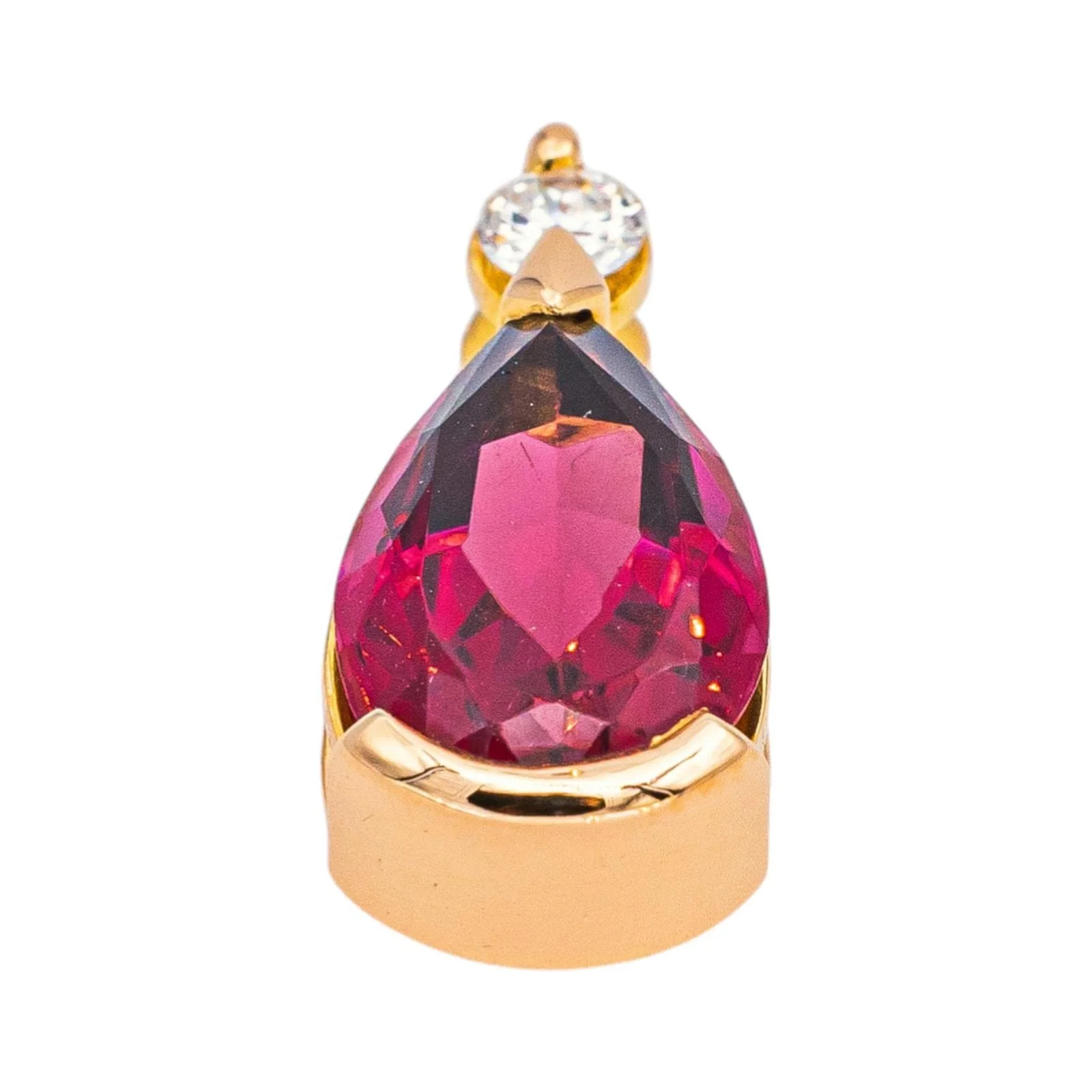 Rose gold pendant Tourmaline, Diamond  - Image 6
