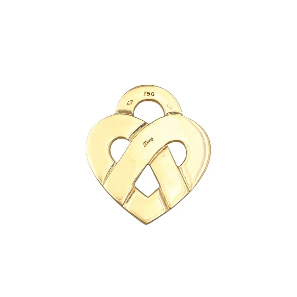 Poiray pendant, "Interlaced Heart", yellow gold.  - Image 2