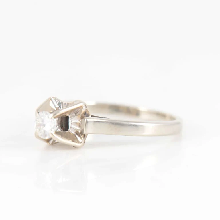 Diamond solitaire white gold - Image 4