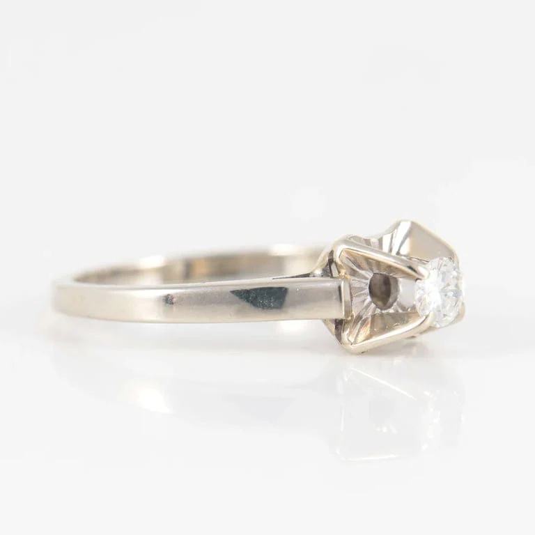 Diamond solitaire white gold - Image 5