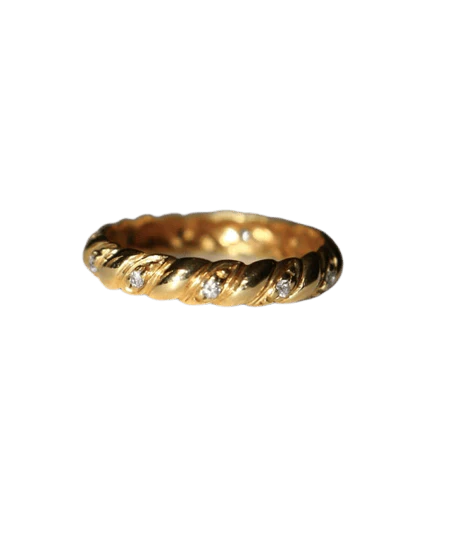 Yellow gold and diamond wedding ring
